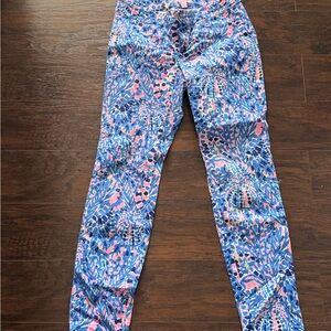 Lilly Pulitzer Blue and Pink Patterned Pants